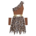 thumbnail image 4 of iiniim Womens Leopard Print Dress Halloween Outfits Costume with Over Sleeve Dark Brown M, 4 of 7
