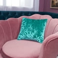 thumbnail image 2 of Deconovo Crushed Velvet Pillow Covers Turquoise Square Pillow Covers Pack of 2 for Sofa 16 x 16 inch, 2 of 7