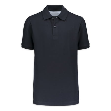 CHAPS Boys School Uniform Short Sleeve Double Pique Polo Shirt With Stretch, Sizes 2T-20 & Husky