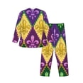 thumbnail image 2 of Kll Mardi Gras4 Sleepwear Mens Flannel Pajamas,Long Cotton Pj Set, 2 of 9