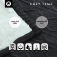 thumbnail image 6 of Cozy Tyme Lucie Cable Knit Throw - Reverse Faux Rabbit Fur 50"x 60" Dark Grey, 6 of 10