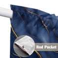 thumbnail image 2 of Navy Blue Marble Kitchen Window Curtains, Swag Curtains Valance for Bedroom Living Room Bathroom, Modern Golden Geometric Art Rod Pocket Window Treatment Curtain Block Drapes 2 Panels 36"x36", 2 of 9