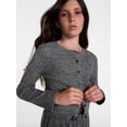 thumbnail image 4 of Weekend Academy Girls Long Sleeve Ribbed Button Front Top, Sizes 4-18, 4 of 5