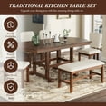 thumbnail image 3 of Harper & Bright Designs Extendable Wood Dining Table Set with Bench, 6 Pieces Kitchen Table Set with Removable Leaf and 4 Upholstered Dining Chairs, Beige, Espresso, 3 of 17