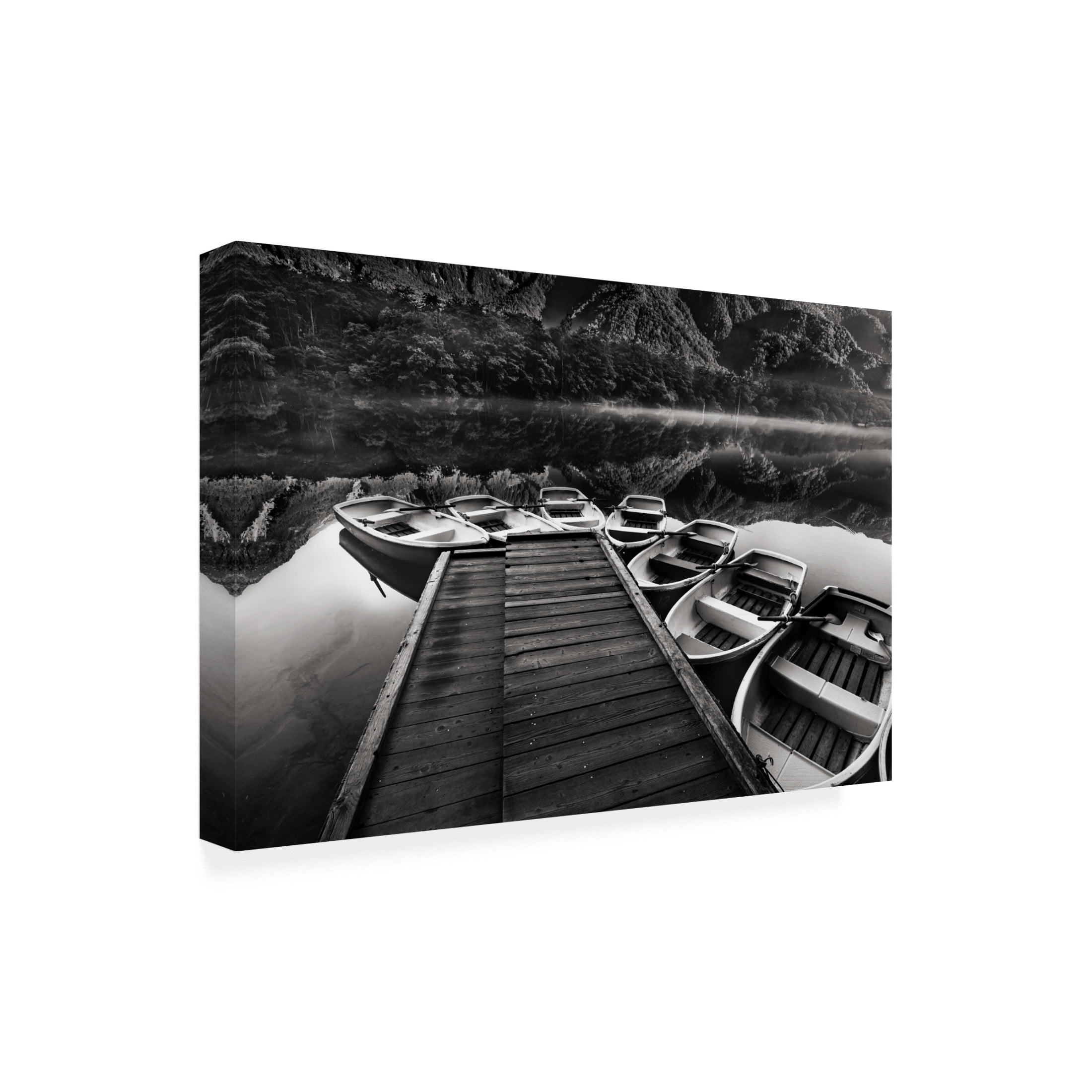 Trademark Fine Art Makihiko Hayama Boat dock Canvas Wall Art