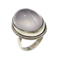 thumbnail image 4 of Natural Rose Quartz Gemstone Unique Tribal Gypsy Modern Ring for Women Men FINE Tibetan Fashion Designer Handmade Jewelry 925 Sterling Silver Ring by ARTISANS UK Ring Size P 1/2, 4 of 5