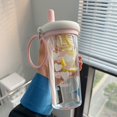 thumbnail image 1 of Taza de agua para niñas, tetera deportiva de gran capacidad para verano, taza portátil con pajita para té, 1 of 6