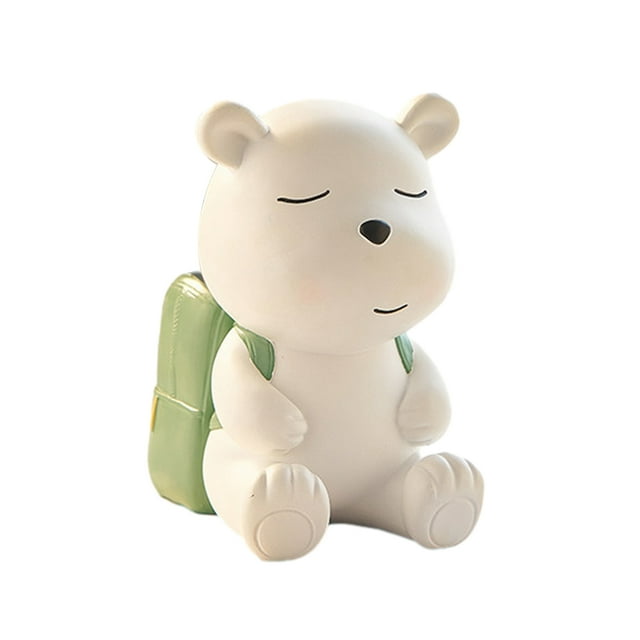 Kearding Little Bear Holder Desk For Animal Backpack Pen Pen Bear Pen Resin Little Bring Decoration Container Little Home Decoración del hogar verde