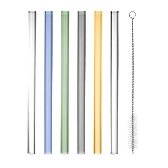 Uxcell 8 inch Borosilicate Glass Tubes 6 Pcs 0.47'' OD 0.08'' Thick Glass Blowing Tubes Straight Pipe Multicolor