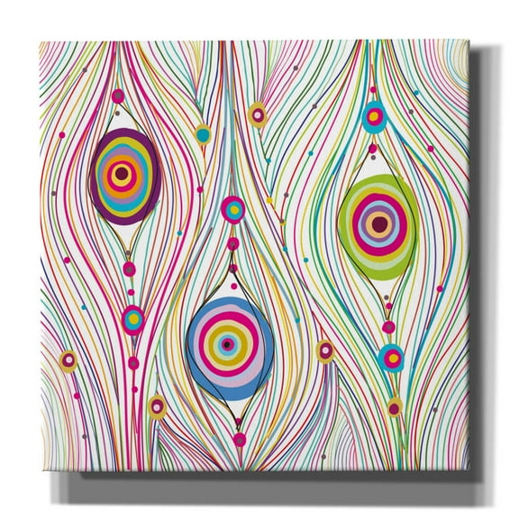 Epic Graffiti 'Peacock Feathers' by Graphinc, Canvas Wall Art, 18"x18"