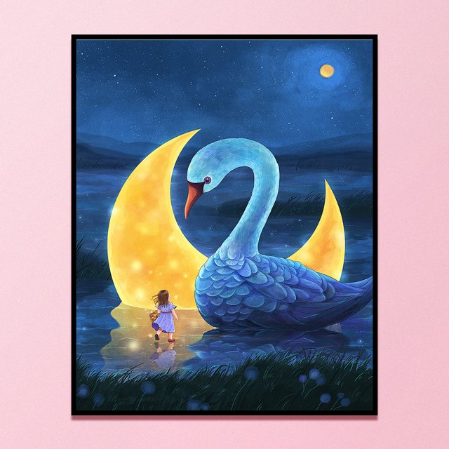 Cuadros Decorativos Kits de artesanía de arte de pared hechos a mano con cisne impreso de algodón de punto de cruz completo de 11 quilates Ndcxsfigh Nuevos Originales