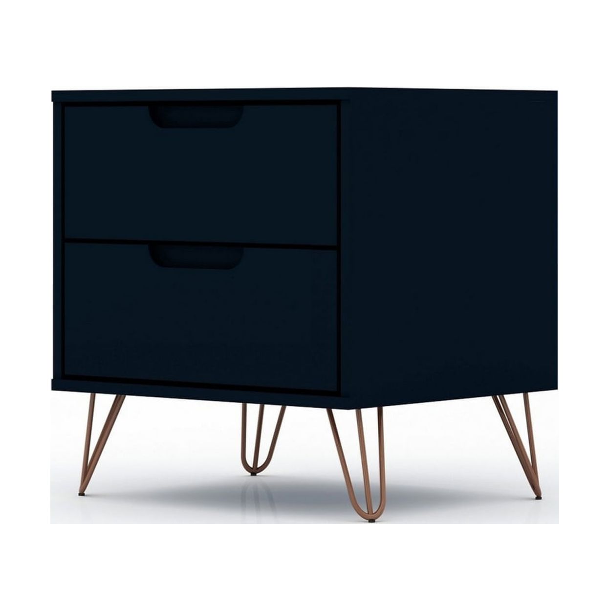 Rockefeller 2.0 Mid-Century- Modern Nightstand with 2-Drawer in Tatiana Midnight Blue - image 5 of 5