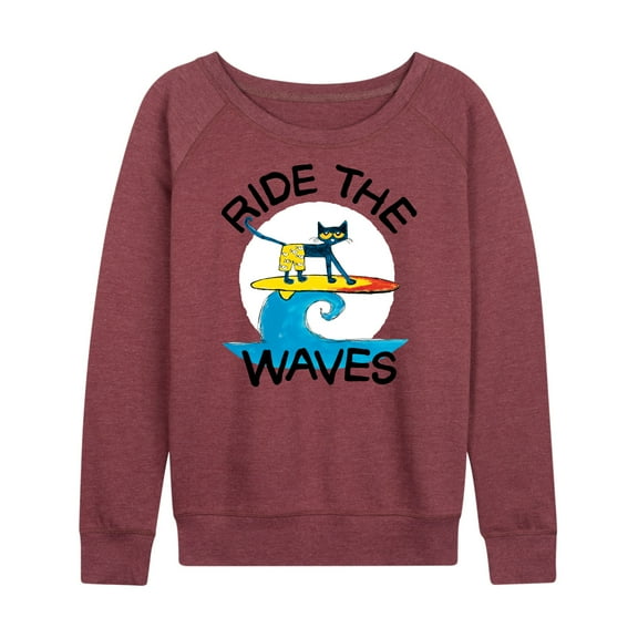 Pete The Cat - Ride The Waves - Women's Lightweight French Terry Long Sleeve Shirt