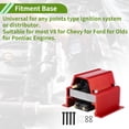 thumbnail image 3 of Universal High Output Low OHM Resistance Ignition Coil for V8 for Chevy for Ford for Olds for Pontiac Engines Red Male, 3 of 6