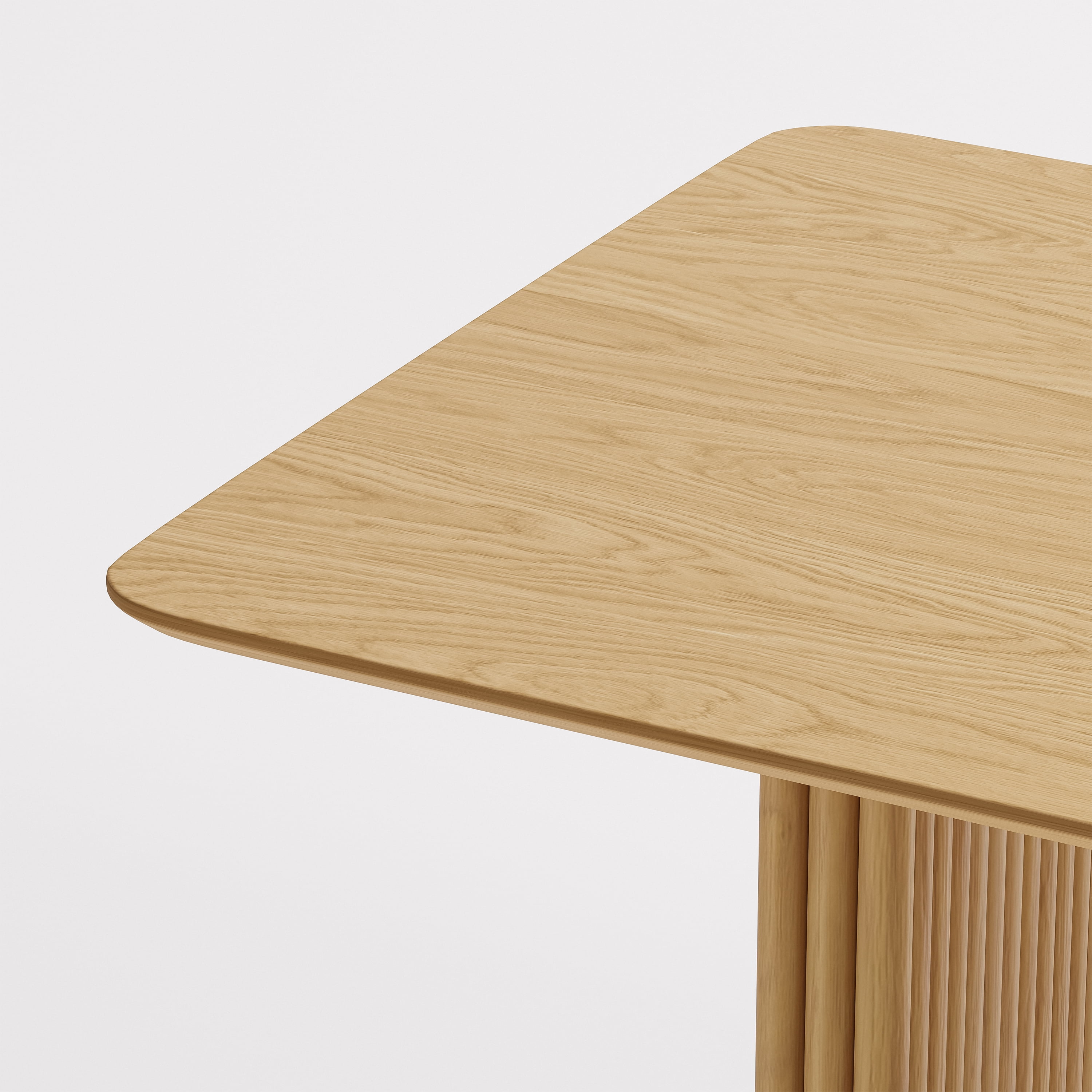MAYEERTY Modern 79*33.5*30" Natural Wood Rectangular Dining Table with Fine - Striped Legs, Seats 8