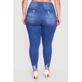 thumbnail image 4 of Women's Plus Size WAX Distressed Frayed Hem Skinny Jeans, 4 of 4