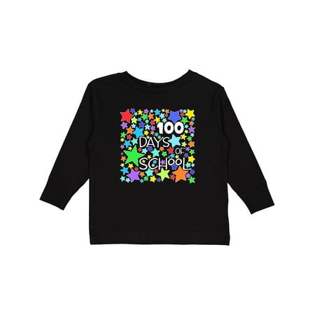 

Inktastic 100 Days of School Colorful Stars Gift Toddler Boy or Toddler Girl Long Sleeve T-Shirt