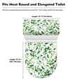 thumbnail image 7 of HELLHERO Bathroom Set Green Leaves Stretch Non-Slip 2 Piece Set with Elastic Edge Toilet Seat Cover Replacement Toilet Lid Covers Set Stretch Fit, 7 of 7