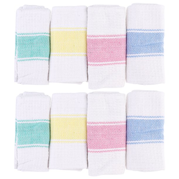 GOOHOCHY 8PCS Paños de limpieza prácticos Toallas para platos Paños de algodón absorbentes de agua Paño de cocina portátil para el hogar Cocina Restaurante