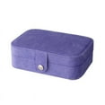 thumbnail image 2 of Small Purple Travel Jewelry Organizer Box for Ring Earrings Necklace Bracelet, Portable Fabric Cover Jewelry Storage Case, 2 of 2
