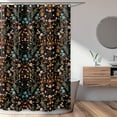 thumbnail image 3 of Boho Floral Wildflower Black and Orange Fabric Shower Curtain Girl by Sweet Jojo Designs, 3 of 6