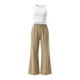 thumbnail image 7 of OGLCCG Girls 2 Piece Outfits 4-14 Years Kids Sleeveless Crop Tank Tops and Cotton Linen Flare Pants with Pockets Teens Summer Cute Clothes Sets, 7 of 7