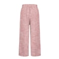 thumbnail image 4 of CPNG Girls Daily Casual Baggy Striped Pants Teen Girls Straight Soft Pants Loose Pockets Elastic Waist Pants(Red,3-4 Years), 4 of 5