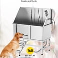 thumbnail image 7 of Garvee 50 inch Pet Grooming Bath, Medium Stainless Steel Cleaning Bathing Station, Silver, 7 of 7
