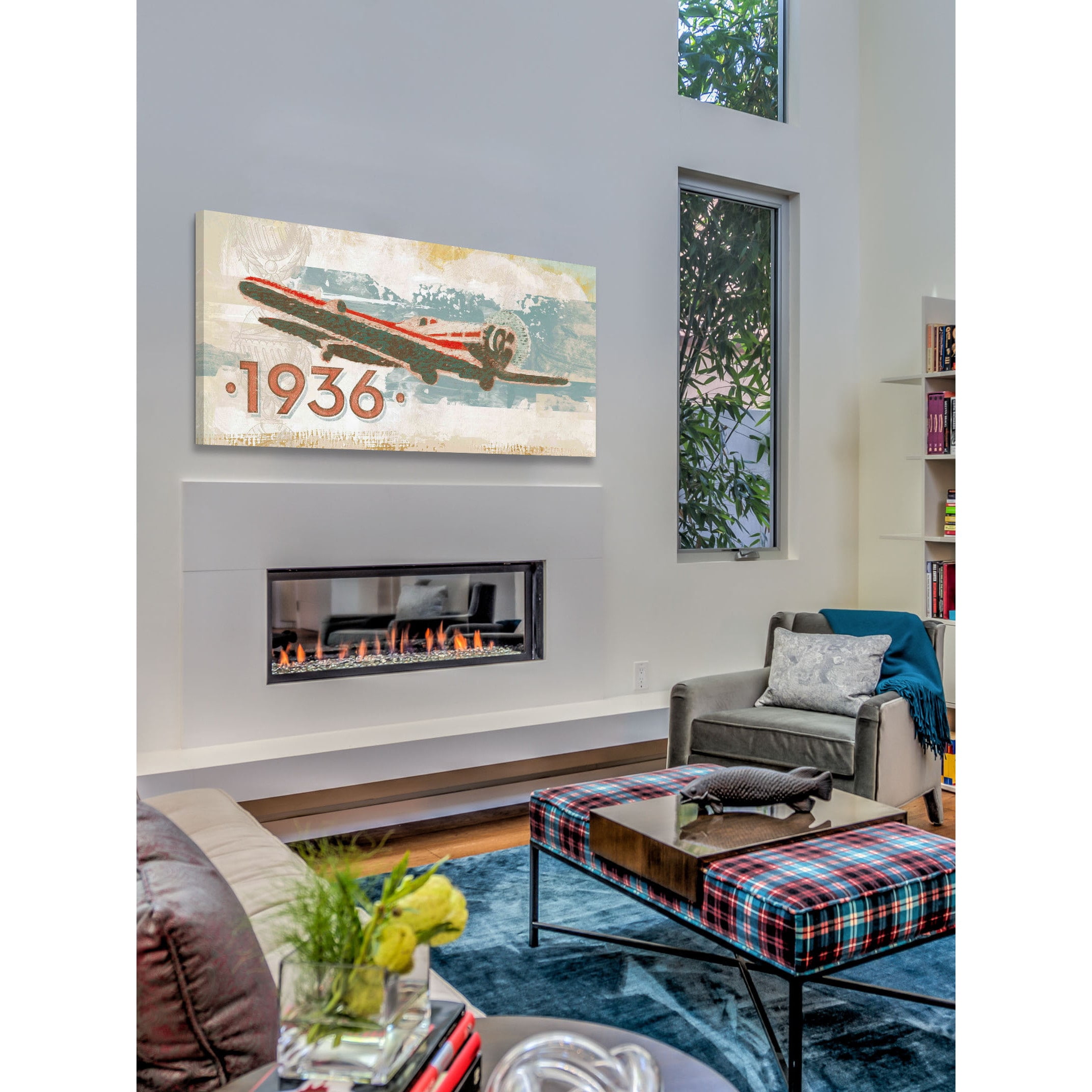 Marmont Hill 'Vintage Plane 1936' by Alan Hopfensperger Painting Print on Wrapped Canvas
