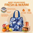 thumbnail image 5 of Pioneer Flower Floral Print Pattern Insulated Lunch Bag for Women & Adults,Large Portable Soft Cooler Lunch Bag,Thermal Food Storage Tote with Pearl Cotton,8.66L,8.75x5.75x9.5 Inch, 5 of 6