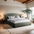 thumbnail image 3 of Meridian Furniture Sandro Green Chenille Fabric Upholstered Queen Bed, 3 of 7