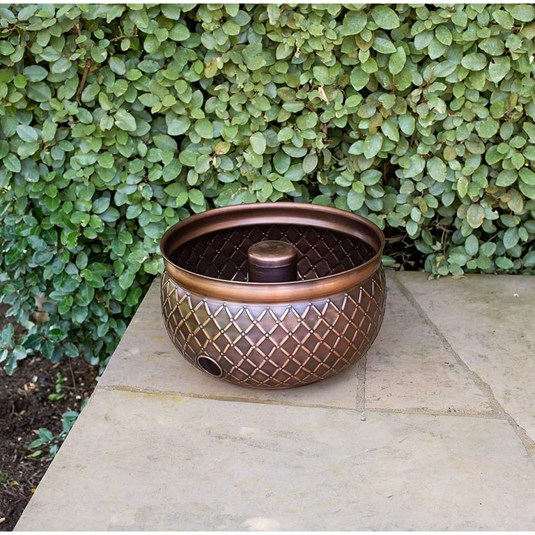 Birdrock Home Decorative Water Hose Pot - Copper - Drainage Hole - Group