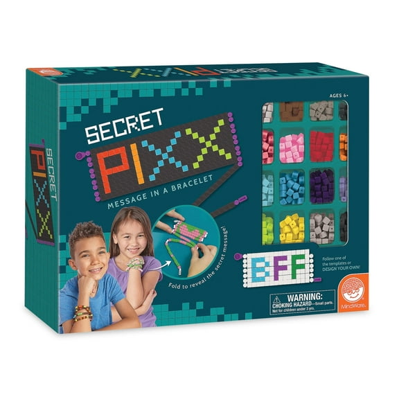 MindWare Secret Pixx Message In A Bracelet, Makes 7 Silicone Bead Bracelets, Ages 6 Years and Up