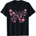 thumbnail image 2 of 100% Cotton Unisex CNA Certified Nursing Assistant - Butterfly Pretty Flowers T-Shirt, 2 of 5