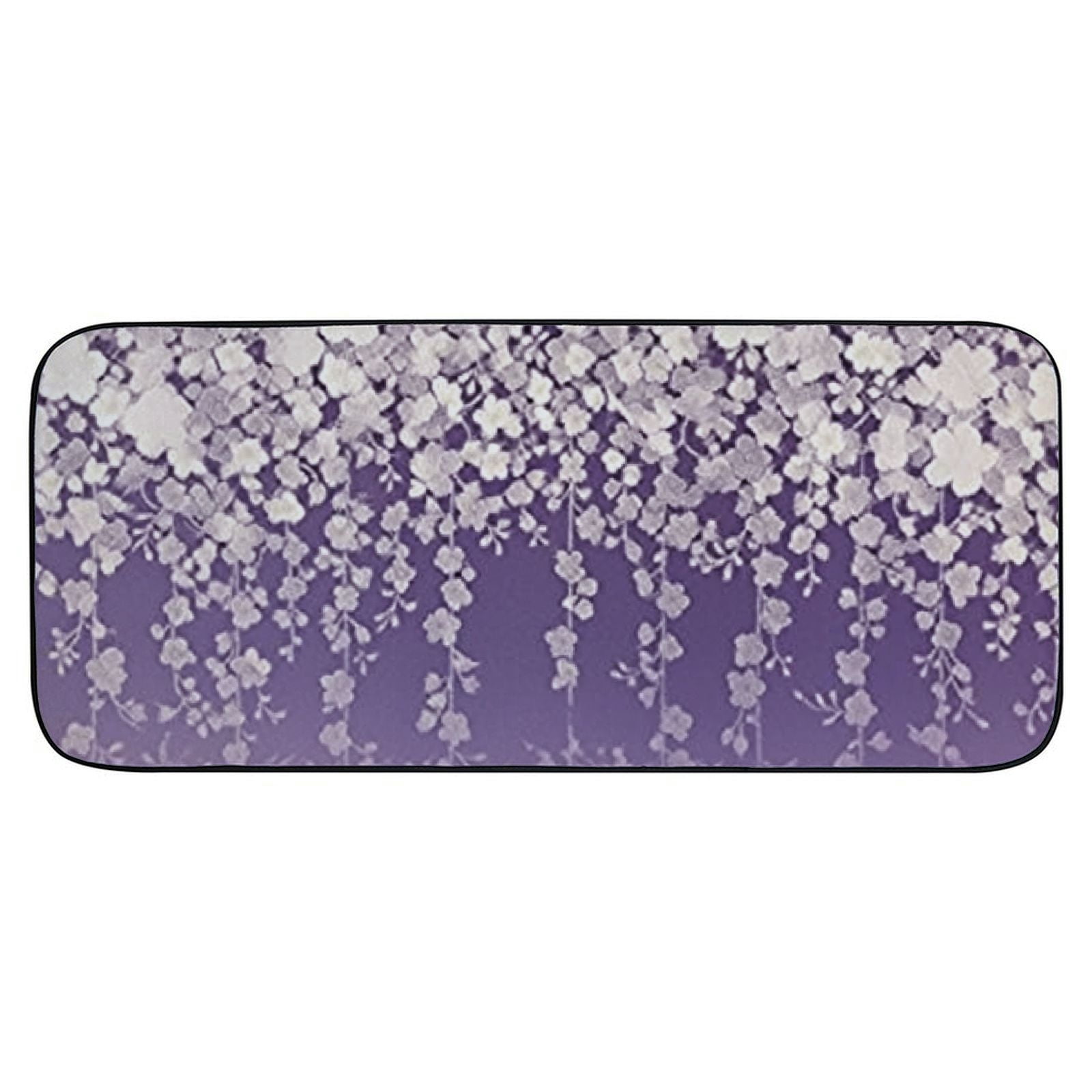 Qinduosi Lavender Purple Flowers Welcome Mat Front Door Mat, Non-Slip&amp;Absorbent Indoor Door Mats, Durable Rubber Backing Floor Doormat for Entryway, Patio, Porch, Spring Floral 19.68*47.24 in