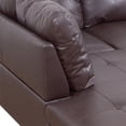 thumbnail image 6 of Hommoo Faux Leather L-Shaped Sectional Sofa, Modern 4-Seat Couches and Sofas Set, Living Room Furniture Sets for Home& Office, Brown(No Ottomans), 6 of 8
