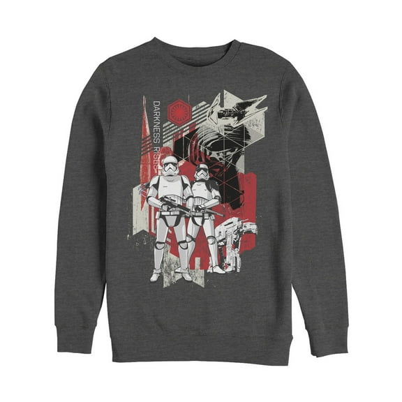Men's Star Wars The Last Jedi Darkness Rises Sweatshirt Charcoal Heather Large