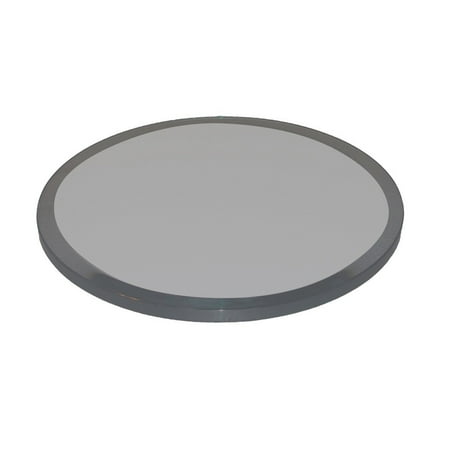 Beveled Glass Top Table - Grey Glass Table Top, 18