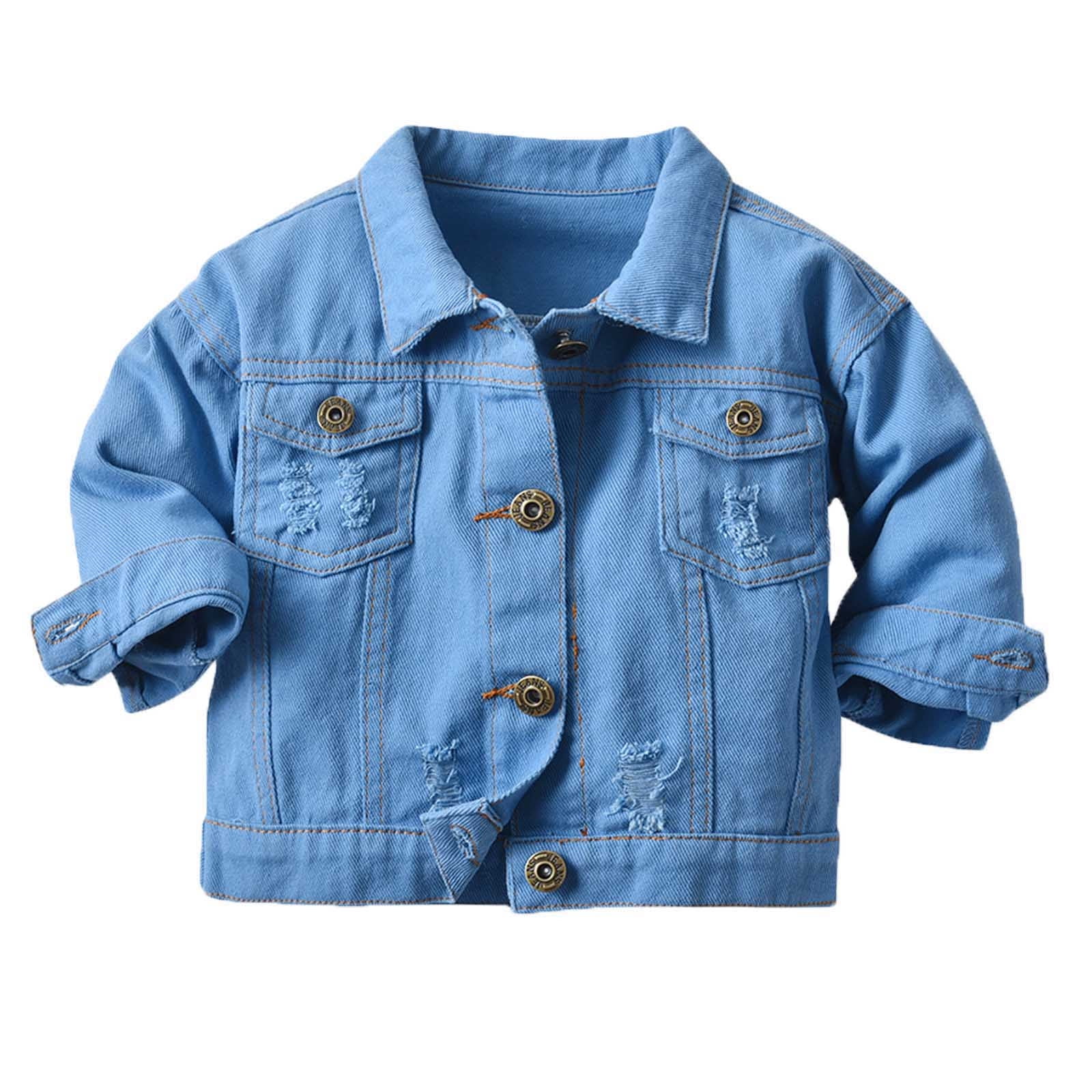 Baby Boy Denim Jacket Children Hooded Jean Coat Girls Blue Ripped Jeans Outwear Spring Autumn Kids Clothes 3-4 Years 