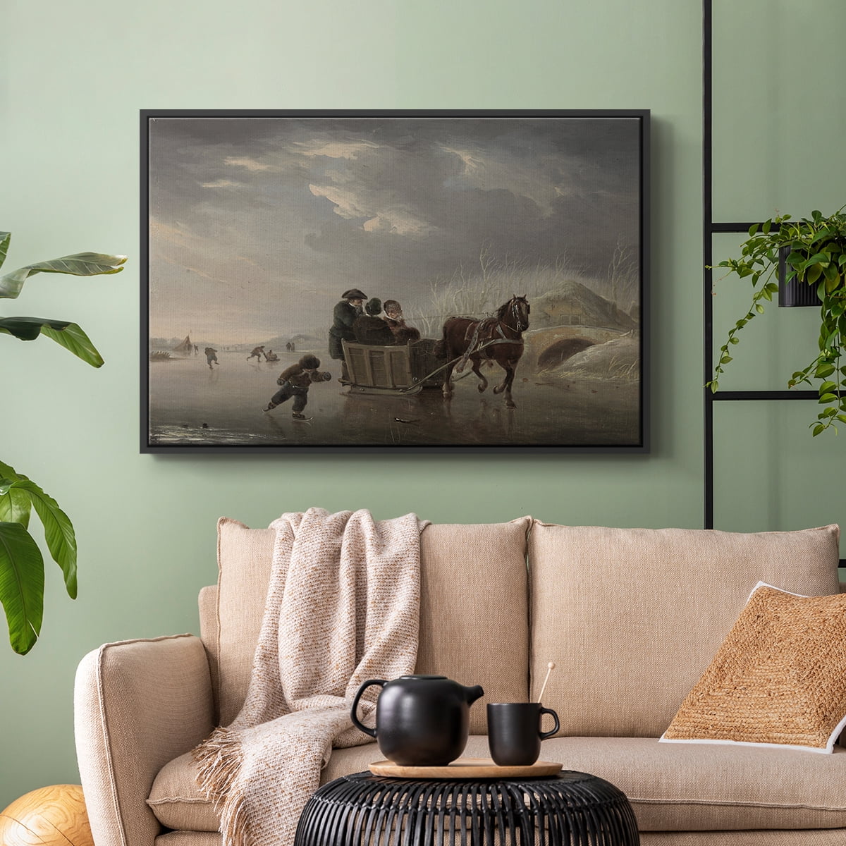 Vintage Animal Print-XXV By Wexford Home Framed in Black Wood Gallery Wrapped Canvas 27 in. x 41 in.