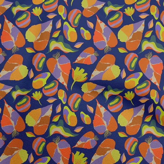 oneOone Rayon Blue Fabric Abstract Floral Craft Projects Decor Fabric Printed By The Yard 56 Inch Wide