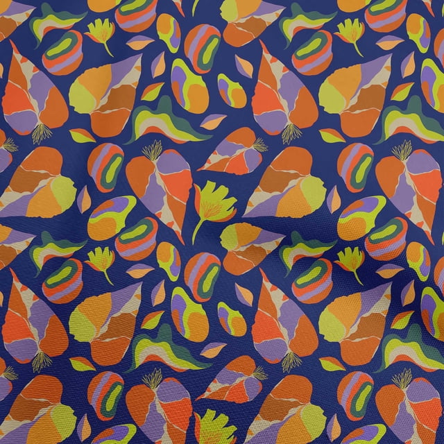 oneOone Rayon Blue Fabric Abstract Floral Craft Projects Decor Fabric Printed By The Yard 56 Inch Wide