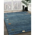 thumbnail image 3 of Ahgly Company Machine Washable Indoor Rectangle Contemporary Blue Jay Blue Area Rugs, 8' x 12', 3 of 7