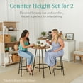 thumbnail image 4 of Best Choice Products 3-Piece Bistro Set, Modern Round Counter Height Dining Set w/ 2 Stools, Metal Frame - Light Gray, 4 of 9