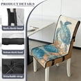 thumbnail image 6 of TSOVTHRID Sea Turtle Seashell Coral Print Dining Chair Covers Quilted Removable Upholstered Chair Slipcovers Stretch Scratch Resistant Anti-Slip Seat Cushion Slipcovers, Set of 4, 6 of 7