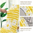 thumbnail image 4 of Cute Daisy Yellow Stripes Parson Chair Covers, Chair Covers for Dining Room 4 Pack, Chair Cushion Covers for Dining Chairs, Spandex and Polyester Covers for Kitchen Chairs, 4 of 6