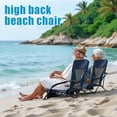 thumbnail image 7 of Honeilife Low Folding Beach Chairs for Adults, Portable Lightweight Chair with Cup Holder Mesh Back Lawn Chair with Carry Bag for Outdoor Camping Concert Travel, Navy Blue, 7 of 7