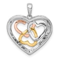 thumbnail image 4 of Sterling Silver Rhodium w/White, Yellow, & Rose Gold Plating Diamond Heart Pendant QP4582, 4 of 4