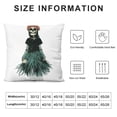 thumbnail image 5 of Autua Skull Hula Girl Decorative Throw Pillow Cover for Home Couch Living Room Bed Sofa, High-Quality Short Plush Material, Invisible Zipper Design, 1PC 24x24in, 5 of 5