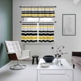 thumbnail image 4 of Yellow Black Stripe Kitchen Curtains Sets for Windows 24 Inch Length, Modern Abstract Art Coarse Striped Rod Pocket Window Treatments Tier Curtains and Valances Set for Bedroom/Bathroom, 4 of 8